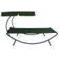 vidaXL Lettino Prendisole con Baldacchino e Cuscini Verde vidaXL Lettino Prendisole con Baldacchino e Cuscini Verde
