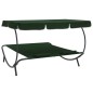 vidaXL Lettino Prendisole con Baldacchino e Cuscini Verde vidaXL Lettino Prendisole con Baldacchino e Cuscini Verde
