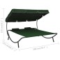 vidaXL Lettino Prendisole con Baldacchino e Cuscini Verde vidaXL Lettino Prendisole con Baldacchino e Cuscini Verde