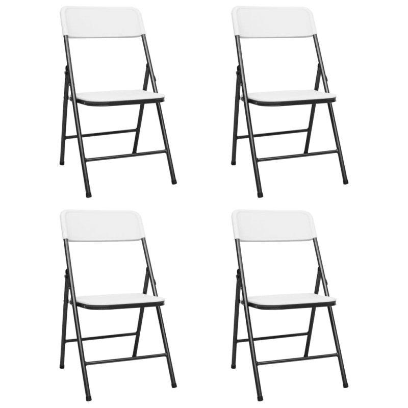 vidaXL Sedie da Giardino Pieghevoli 4 pz in HDPE Bianco vidaXL Sedie da Giardino Pieghevoli 4 pz in HDPE Bianco