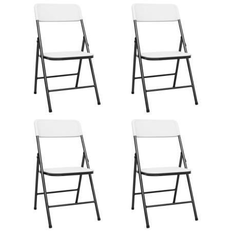 vidaXL Sedie da Giardino Pieghevoli 4 pz in HDPE Bianco