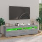 Mobile Porta TV con Luci LED 2pz Grigio Sonoma 75x35x40 cm Mobile Porta TV con Luci LED 2pz Grigio Sonoma 75x35x40 cm