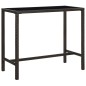 vidaXL Tavolo da Bar per Esterni Marrone 130x60x110cm Polyrattan Vetro vidaXL Tavolo da Bar per Esterni Marrone 130x60x110cm Polyrattan Vetro
