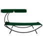 vidaXL Lettino Prendisole con Baldacchino e Cuscino Verde vidaXL Lettino Prendisole con Baldacchino e Cuscino Verde