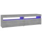 Mobile Porta TV con Luci LED 2pz Grigio Sonoma 75x35x40 cm Mobile Porta TV con Luci LED 2pz Grigio Sonoma 75x35x40 cm