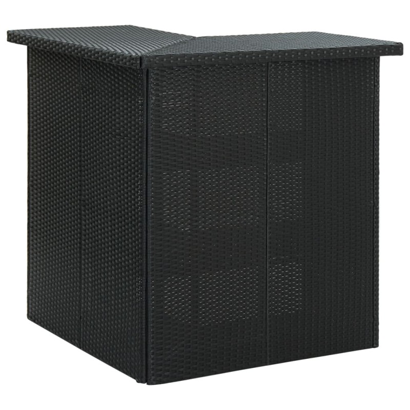 vidaXL Tavolo da Bar ad Angolo Nero 100x50x105 cm in Polyrattan vidaXL Tavolo da Bar ad Angolo Nero 100x50x105 cm in Polyrattan