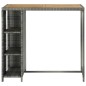 vidaXL Tavolo da Bar con Ripiani Grigio 120x60x110 cm in Polyrattan