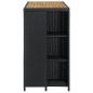 vidaXL Tavolo da Bar con Ripiani Nero 120x60x110 cm in Polyrattan vidaXL Tavolo da Bar con Ripiani Nero 120x60x110 cm in Polyrattan