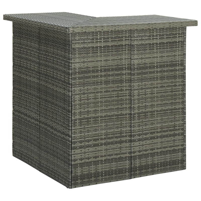vidaXL Tavolo da Bar Angolare Grigio 100x50x105 cm in Polyrattan vidaXL Tavolo da Bar Angolare Grigio 100x50x105 cm in Polyrattan
