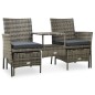 vidaXL Divano da Giardino a 2 Posti Tavolino e Pouf Polyrattan Grigio vidaXL Divano da Giardino a 2 Posti Tavolino e Pouf Polyrattan Grigio
