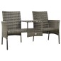 vidaXL Divano da Giardino a 2 Posti Tavolino e Pouf Polyrattan Grigio vidaXL Divano da Giardino a 2 Posti Tavolino e Pouf Polyrattan Grigio