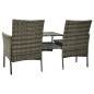 vidaXL Divano da Giardino a 2 Posti Tavolino e Pouf Polyrattan Grigio vidaXL Divano da Giardino a 2 Posti Tavolino e Pouf Polyrattan Grigio