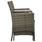 vidaXL Divano da Giardino a 2 Posti Tavolino e Pouf Polyrattan Grigio vidaXL Divano da Giardino a 2 Posti Tavolino e Pouf Polyrattan Grigio
