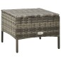 vidaXL Divano da Giardino a 2 Posti Tavolino e Pouf Polyrattan Grigio vidaXL Divano da Giardino a 2 Posti Tavolino e Pouf Polyrattan Grigio