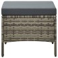 vidaXL Divano da Giardino a 2 Posti Tavolino e Pouf Polyrattan Grigio vidaXL Divano da Giardino a 2 Posti Tavolino e Pouf Polyrattan Grigio