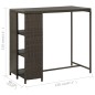 vidaXL Tavolo da Bar con Ripiani Marrone 120x60x110 cm in Polyrattan vidaXL Tavolo da Bar con Ripiani Marrone 120x60x110 cm in Polyrattan