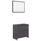 Set Mobili da Bagno Grigio Lucido in Truciolato Set Mobili da Bagno Grigio Lucido in Truciolato