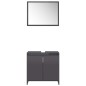 Set Mobili da Bagno Grigio Lucido in Truciolato Set Mobili da Bagno Grigio Lucido in Truciolato