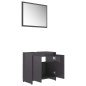 Set Mobili da Bagno Grigio Lucido in Truciolato Set Mobili da Bagno Grigio Lucido in Truciolato