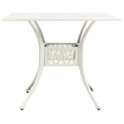 vidaXL Tavolo da Giardino Bianco 90x90x73 cm in Alluminio Pressofuso