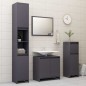 Set Mobili da Bagno Grigio Lucido in Truciolato Set Mobili da Bagno Grigio Lucido in Truciolato