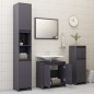 Set Mobili da Bagno Grigio Lucido in Truciolato Set Mobili da Bagno Grigio Lucido in Truciolato