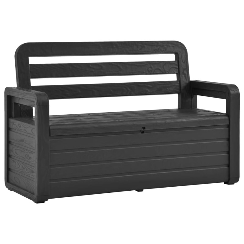 vidaXL Cassapanca da Giardino 132,5 cm in Plastica Antracite vidaXL Cassapanca da Giardino 132,5 cm in Plastica Antracite