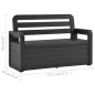 vidaXL Cassapanca da Giardino 132,5 cm in Plastica Antracite vidaXL Cassapanca da Giardino 132,5 cm in Plastica Antracite