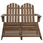 vidaXL Sedia 2 Posti Adirondack con Ottomana in Abete Massello Marrone vidaXL Sedia 2 Posti Adirondack con Ottomana in Abete Massello Marrone