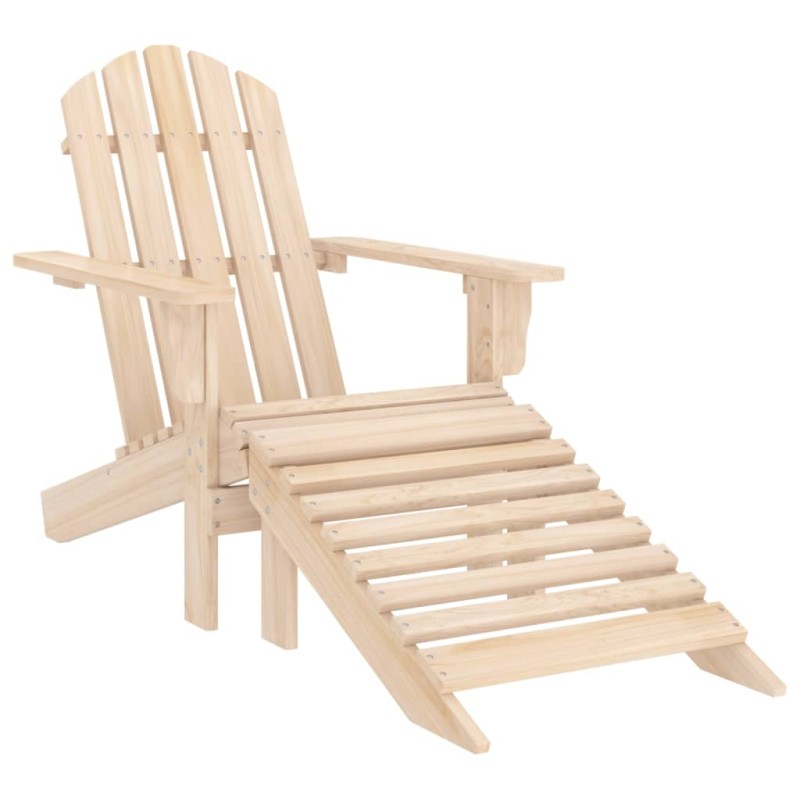 vidaXL Sedia da Giardino Adirondack con Ottomana in Massello di Abete vidaXL Sedia da Giardino Adirondack con Ottomana in Massello di Abete
