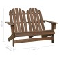 vidaXL Sedia 2 Posti da Giardino Adirondack in Abete Massello Marrone