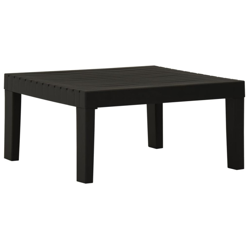 vidaXL Tavolino da Salotto per Giardino in Plastica Grigio vidaXL Tavolino da Salotto per Giardino in Plastica Grigio