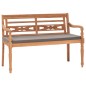 vidaXL Panca Batavia con Cuscino Grigio Scuro 120 cm Massello di Teak vidaXL Panca Batavia con Cuscino Grigio Scuro 120 cm Massello di Teak
