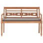 vidaXL Panca Batavia con Cuscino Grigio Scuro 120 cm Massello di Teak vidaXL Panca Batavia con Cuscino Grigio Scuro 120 cm Massello di Teak