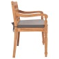 vidaXL Panca Batavia con Cuscino Grigio Scuro 120 cm Massello di Teak vidaXL Panca Batavia con Cuscino Grigio Scuro 120 cm Massello di Teak