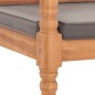 vidaXL Panca Batavia con Cuscino Grigio Scuro 120 cm Massello di Teak vidaXL Panca Batavia con Cuscino Grigio Scuro 120 cm Massello di Teak