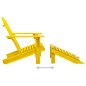 vidaXL Sedia Giardino Adirondack con Ottomana Massello di Abete Gialla vidaXL Sedia Giardino Adirondack con Ottomana Massello di Abete Gialla