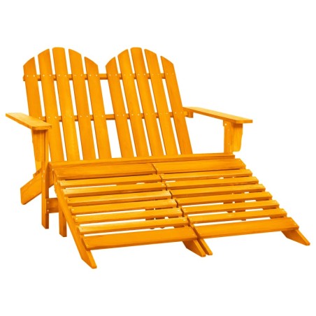 vidaXL Sedia 2 Posti Adirondack con Ottomana Abete Massello Arancione