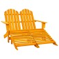 vidaXL Sedia 2 Posti Adirondack con Ottomana Abete Massello Arancione vidaXL Sedia 2 Posti Adirondack con Ottomana Abete Massello Arancione