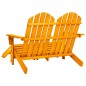 vidaXL Sedia 2 Posti Adirondack con Ottomana Abete Massello Arancione vidaXL Sedia 2 Posti Adirondack con Ottomana Abete Massello Arancione