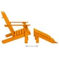 vidaXL Sedia 2 Posti Adirondack con Ottomana Abete Massello Arancione vidaXL Sedia 2 Posti Adirondack con Ottomana Abete Massello Arancione