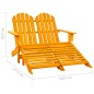 vidaXL Sedia 2 Posti Adirondack con Ottomana Abete Massello Arancione vidaXL Sedia 2 Posti Adirondack con Ottomana Abete Massello Arancione