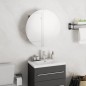Armadio da Bagno con Specchio Rotondo e LED Rovere 40x40x17,5cm Armadio da Bagno con Specchio Rotondo e LED Rovere 40x40x17,5cm