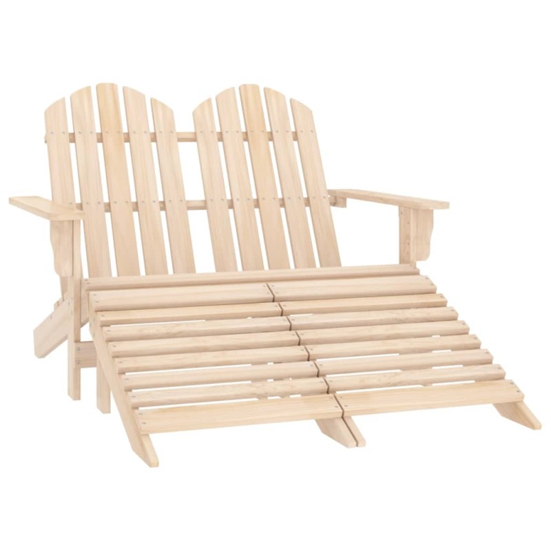 vidaXL Sedia 2 Posti Adirondack con Ottomana in Abete Massello vidaXL Sedia 2 Posti Adirondack con Ottomana in Abete Massello