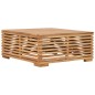 vidaXL Set Tavolino e Poggiapiedi da Giardino Cuscino Crema in Teak vidaXL Set Tavolino e Poggiapiedi da Giardino Cuscino Crema in Teak