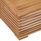 vidaXL Set Tavolino e Poggiapiedi da Giardino Cuscino Crema in Teak vidaXL Set Tavolino e Poggiapiedi da Giardino Cuscino Crema in Teak