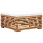 vidaXL Set Tavolino e Poggiapiedi da Giardino Cuscino Crema in Teak vidaXL Set Tavolino e Poggiapiedi da Giardino Cuscino Crema in Teak