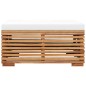 vidaXL Set Tavolino e Poggiapiedi da Giardino Cuscino Crema in Teak vidaXL Set Tavolino e Poggiapiedi da Giardino Cuscino Crema in Teak