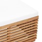 vidaXL Set Tavolino e Poggiapiedi da Giardino Cuscino Crema in Teak vidaXL Set Tavolino e Poggiapiedi da Giardino Cuscino Crema in Teak