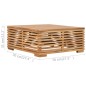 vidaXL Set Tavolino e Poggiapiedi da Giardino Cuscino Crema in Teak vidaXL Set Tavolino e Poggiapiedi da Giardino Cuscino Crema in Teak